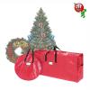 Christmas Tree & Wreath Storage Bags- Set of 2- For 9 Foot Artificial Trees & 30 Holiday Wreaths- Protect Decorations & Inflatables by Elf Stor (Red) view 2