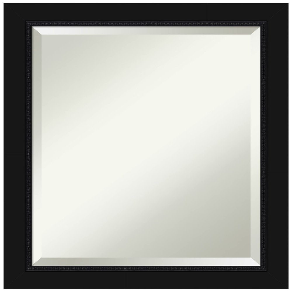 Amanti Art Black Bathroom Mirror for Over Sink, 23x19 Avon Black Rectangle Vanity Mirror, Small Casual Frame, Hangs Horizonally and Vertically, Bathroom Wall Decor, Beveled Edge