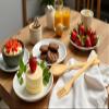 AeraVida Wooden Cutlery Spoon and Fork Set | 4 Pairs Handcrafted from Brown Rain Tree Wood | Eco-Friendly Rustic Dining Utensils view 2