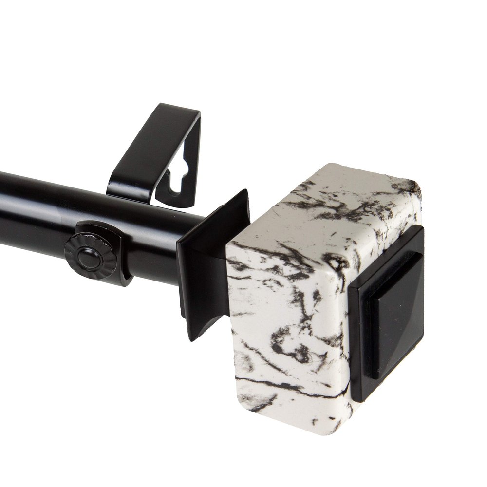 Rod Desyne 1" Will Single Curtain Rod, 48-84 inch, Black