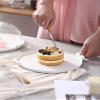 9/10 Inch Cake Dome, Home Decor Snack Bread Display Stand Dustproof Glass Cover Double Handle Ceramic Fruit Tray White (Size : 232315CM) view 2
