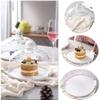 9/10 Inch Cake Dome, Home Decor Snack Bread Display Stand Dustproof Glass Cover Double Handle Ceramic Fruit Tray White (Size : 232315CM) view 4