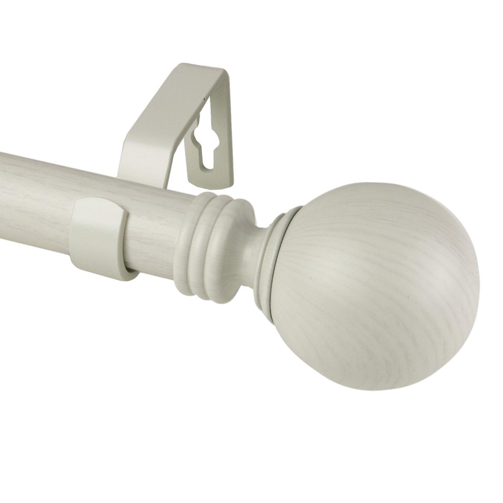 1" Evelyne Faux Wood Curtain Rod 160-240 inch - Pearl White