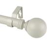 1" Evelyne Faux Wood Curtain Rod 160-240 inch - Pearl White view 1