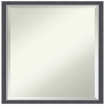 Amanti Art Black Bathroom Mirror for Over Sink, 26x20 Eva Black Silver Thin Rectangle Vanity Mirror, Medium Modern Frame, Hangs Horizonally and Vertically, Bathroom Wall Decor, Beveled Edge