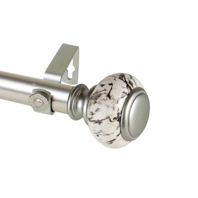 Rod Desyne 1" Prince Single Curtain Rod, 48-84 inch, Satin Nickel