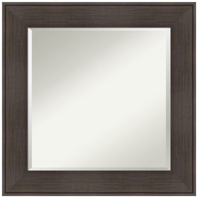 Amanti Art Brown Bathroom Mirror for Over Sink, 26x26 William Rustic Woodgrain Square Vanity Mirror, Medium Casual Frame, Hangs Horizonally and Vertically, Bathroom Wall Decor, Beveled Edge