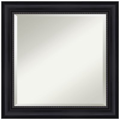 Amanti Art Black Bathroom Mirror for Over Sink, 25x25 Astor Black Square Vanity Mirror, Medium Traditional Frame, Hangs Horizonally and Vertically, Bathroom Wall Decor, Beveled Edge