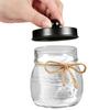 Amolliar Mason Jar Bathroom Accessories Set 4 Pcs -Lotion Soap Dispenser & 2 Cotton Swab Holders & Toothbrush Holder - Rustic Farmhouse Decor, Bathroom Home Decor, Perfect Decorating Idea (Black) view 3