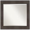 Amanti Art Brown Bathroom Mirror for Over Sink, 28x34 William Rustic Woodgrain Rectangle Vanity Mirror, Large Casual Frame, Hangs Horizonally and Vertically, Bathroom Wall Decor, Beveled Edge view 1