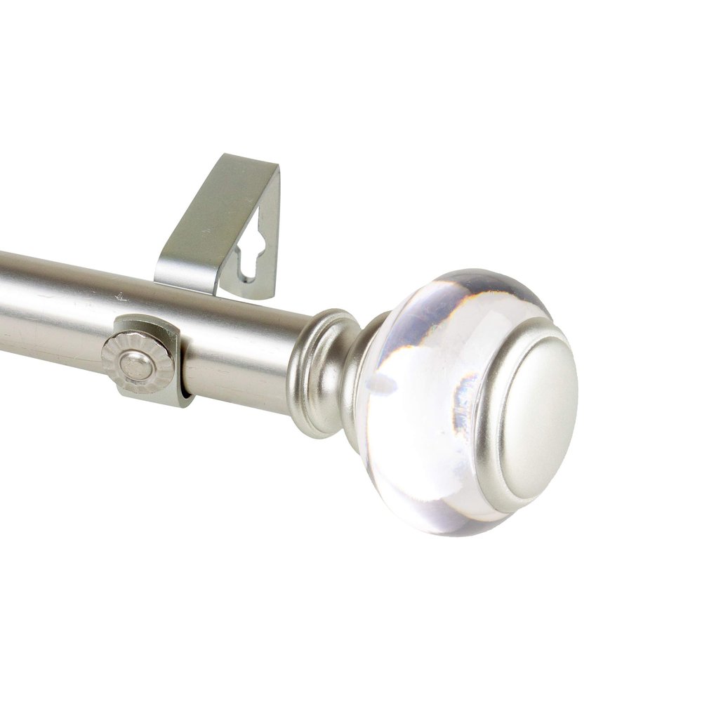 Rod Desyne 1" Lilian Single Curtain Rod, 48-84 inch, Satin Nickel