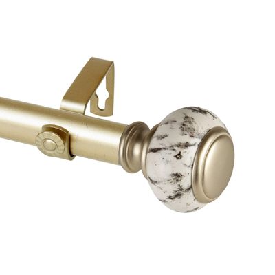 Rod Desyne 1" Prince Single Curtain Rod, 48-84 inch, Light Gold