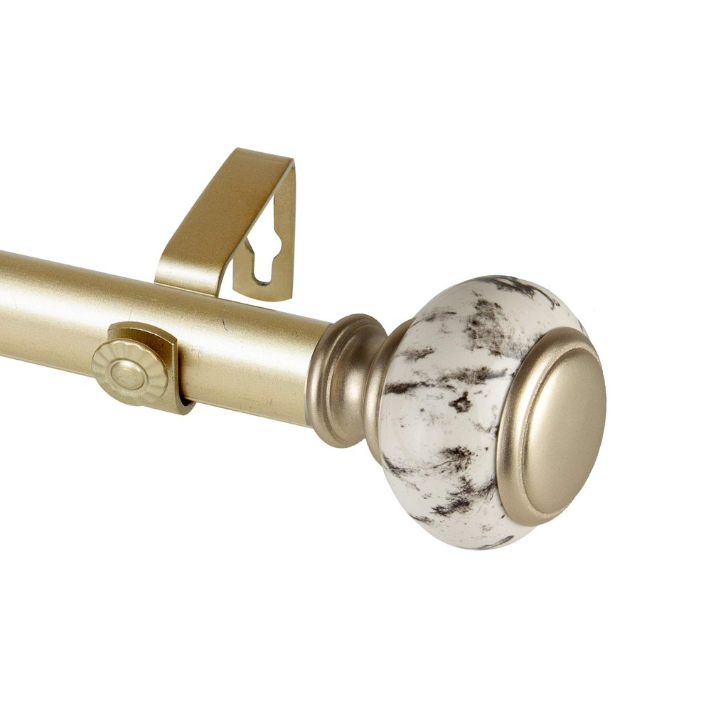 Rod Desyne 1" Prince Single Curtain Rod, 48-84 inch, Light Gold