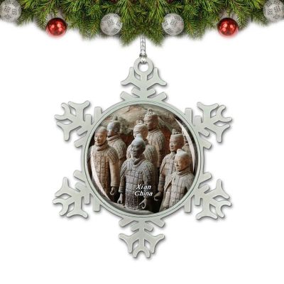 China Terracotta Warriors Xi'an Christmas Ornament Tree Decoration Crystal Metal Souvenir Gift