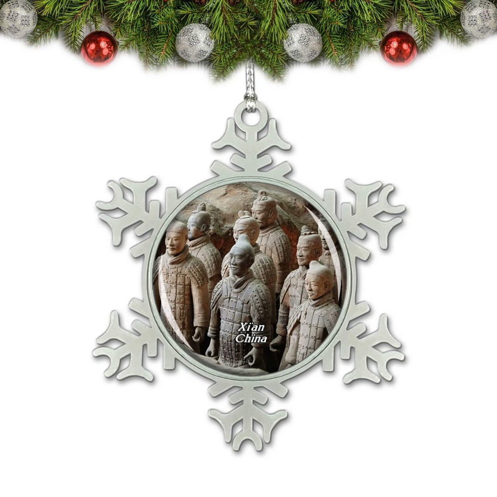 China Terracotta Warriors Xi'an Christmas Ornament Tree Decoration Crystal Metal Souvenir Gift