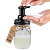 Amolliar Mason Jar Bathroom Accessories Set 4 Pack - Foaming Soap Dispenser&2 Qtip Holders&Toothbrush Holder-Rustic Farmhouse Decor Bathroom Organizer Apothecary Jar Country Countertop (Black) view 2
