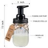 Amolliar Mason Jar Bathroom Accessories Set 4 Pack - Foaming Soap Dispenser&2 Qtip Holders&Toothbrush Holder-Rustic Farmhouse Decor Bathroom Organizer Apothecary Jar Country Countertop (Black) view 3