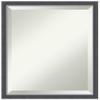 Amanti Art Black Bathroom Mirror for Over Sink, 22x18 Eva Black Silver Thin Rectangle Vanity Mirror, Small Modern Frame, Hangs Horizonally and Vertically, Bathroom Wall Decor, Beveled Edge view 1