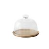 6-10Inch Cake Dome, Bread Snack Cover Glass Dust Cover Fruit Preservation Cover Wooden Pallet Hotel Restaurant Plate Cake Stand (Size : 6Inch) view 1