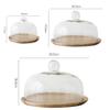 6-10Inch Cake Dome, Bread Snack Cover Glass Dust Cover Fruit Preservation Cover Wooden Pallet Hotel Restaurant Plate Cake Stand (Size : 6Inch) view 4