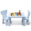 Costzon Kids Table and Chairs, 3 Piece Plastic Easy Clean Children Activity Desk for Reading, Drawing, Snack Time, Arts Crafts, Preschool, Kindergarten & Playroom, Toddler Table and Chair Set (Blue) view 1