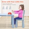 Costzon Kids Table and Chairs, 3 Piece Plastic Easy Clean Children Activity Desk for Reading, Drawing, Snack Time, Arts Crafts, Preschool, Kindergarten & Playroom, Toddler Table and Chair Set (Blue) view 3