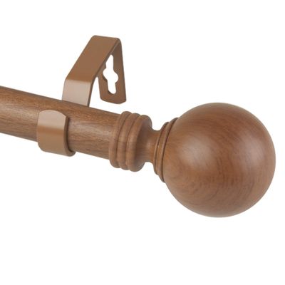 1" Evelyne Faux Wood Curtain Rod 66-120 inch - Chestnut