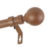 1" Evelyne Faux Wood Curtain Rod 66-120 inch - Chestnut view 3