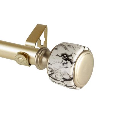 Rod Desyne 1" Janice Single Curtain Rod, 48-84 inch, Light Gold