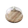 8/10/11 Inch Cake Maker, Rotatable Pastry Tray Wooden Dessert Plate Glass Salad Dust Cover Hotel Sandwich Dome Chip & Dip Server (Color : Brown, Size : 20.420.416.8CM) view 1