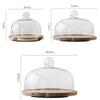 8/10/11 Inch Cake Maker, Rotatable Pastry Tray Wooden Dessert Plate Glass Salad Dust Cover Hotel Sandwich Dome Chip & Dip Server (Color : Brown, Size : 20.420.416.8CM) view 3