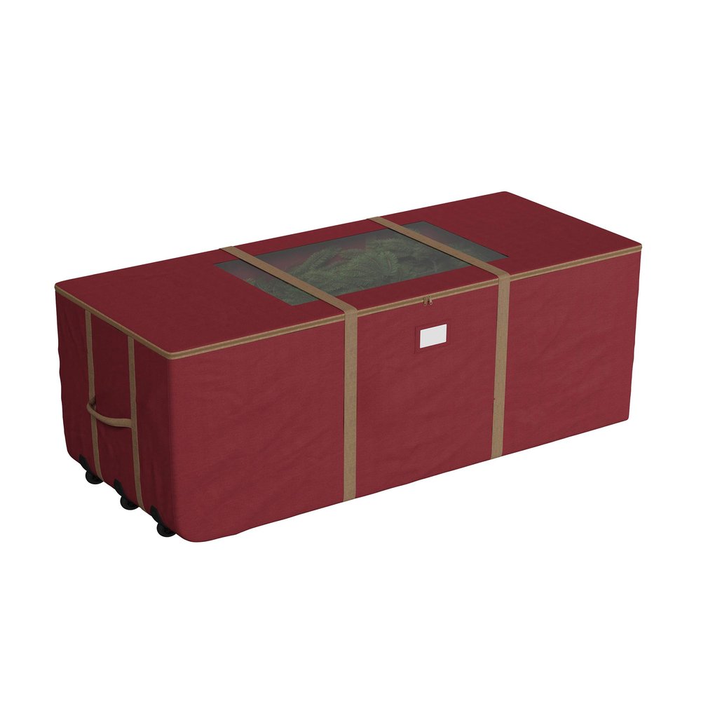 Rolling Christmas Tree Storage Bag - Heavy-Duty Storage Bags for 12FT Artificial Trees, Seasonal Dcor, Packing, Moving, and More by Elf Stor (Red)