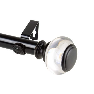 Rod Desyne 1" Lilian Single Curtain Rod, 48-84 inch, Black