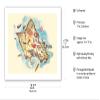 Map of Oahu Hawaii - Vintage Pictorial Map c.1953 - Bamboo Fine Art 290gsm Paper (Unframed) 17x22in view 2