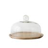 6-10Inch Cake Dome, Bread Snack Cover Glass Dust Cover Fruit Preservation Cover Wooden Pallet Hotel Restaurant Plate Cake Stand (Size : 8Inch) view 1