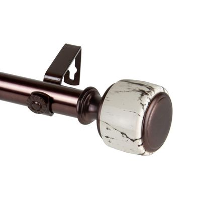 Rod Desyne 1" Janice Single Curtain Rod, 48-84 inch, Bronze