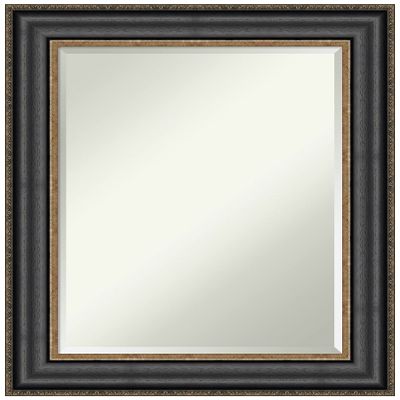 Amanti Art Black Bathroom Mirror for Over Sink, 30x24 Thomas Black Bronze Rectangle Vanity Mirror, Medium Traditional Frame, Hangs Horizonally and Vertically, Bathroom Wall Decor, Beveled Edge