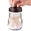 Amolliar Mason Jar Bathroom Accessories Set (4 Pcs) - Lotion Soap Dispenser & 2 Cotton Swab Holder & Toothbrush Holder-Rustic Farmhouse Decor, Countertop Vanity Organize, Bathroom Home Decor (Bronze) view 3