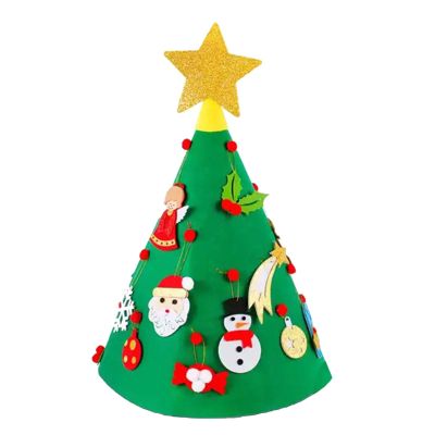 Christmas Tree RENRUIRUI- Felt Handmade DIY 3D Set with 17Pcs Xmas Ornaments,Xmas Home Decor Holiday New Year Gifts for Kids Toddlers