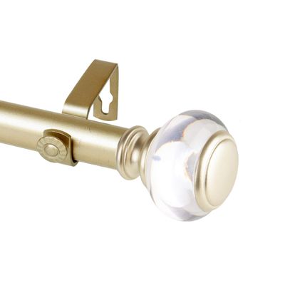 Rod Desyne 1" Lilian Single Curtain Rod, 48-84 inch, Light Gold