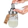 Amolliar Mason Jar Bathroom Accessories Set 4Pc - Foaming Soap Dispenser&2 Qtip Holders&Toothbrush Holder-Rustic Farmhouse Decor Bathroom Organizer Apothecary Jar Country Countertop (Brushed Nickel) view 2