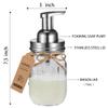 Amolliar Mason Jar Bathroom Accessories Set 4Pc - Foaming Soap Dispenser&2 Qtip Holders&Toothbrush Holder-Rustic Farmhouse Decor Bathroom Organizer Apothecary Jar Country Countertop (Brushed Nickel) view 3