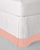 Epic Cotton Two Tone 100% Egyptian Cotton (White/Peach - Olympic Queen) Bed Skirt 24" Drop Length view 1