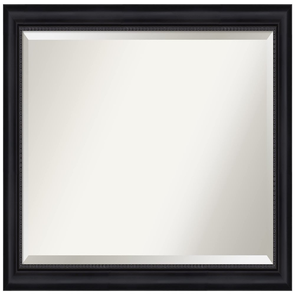 Amanti Art Black Bathroom Mirror for Over Sink, 29x41 Astor Black Rectangle Vanity Mirror, Large Traditional Frame, Hangs Horizonally and Vertically, Bathroom Wall Decor, Beveled Edge