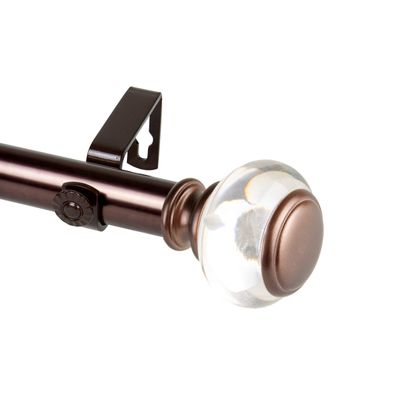 Rod Desyne 1" Lilian Single Curtain Rod, 48-84 inch, Bronze