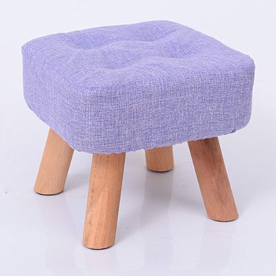 Solid Wood Small Stool Fashion Household Adult Sitting Pier Living Room Sofa Stool Low Stool Creative Fabric Small Bench Small Chair