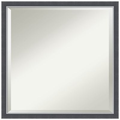 Amanti Art Black Bathroom Mirror for Over Sink, 22x22 Eva Black Silver Thin Square Vanity Mirror, Medium Modern Frame, Hangs Horizonally and Vertically, Bathroom Wall Decor, Beveled Edge