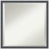 Amanti Art Black Bathroom Mirror for Over Sink, 22x22 Eva Black Silver Thin Square Vanity Mirror, Medium Modern Frame, Hangs Horizonally and Vertically, Bathroom Wall Decor, Beveled Edge view 1