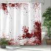 Scary Bloody Hands with Bloodstain Bath Shower Curtains Polyester Fabric Bathroom Accessories Curtain Sets with Hooks for Bathtub Home Decor, Horror Halloween view 1