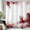 Scary Bloody Hands with Bloodstain Bath Shower Curtains Polyester Fabric Bathroom Accessories Curtain Sets with Hooks for Bathtub Home Decor, Horror Halloween view 3